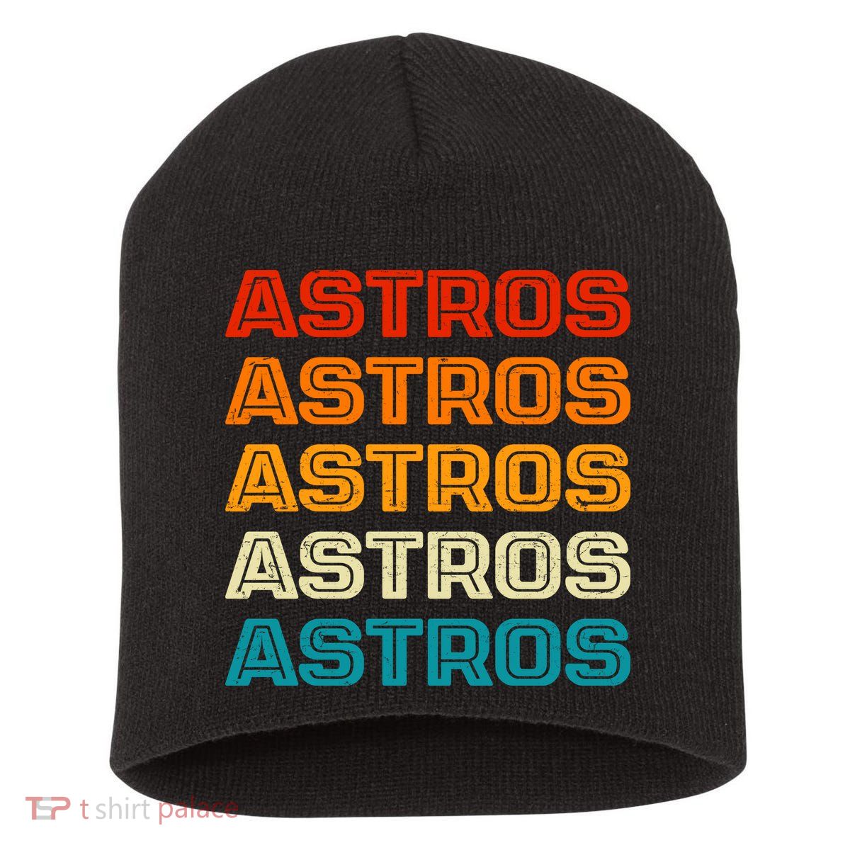 Astros Houston Retro Colorful Short Acrylic Beanie