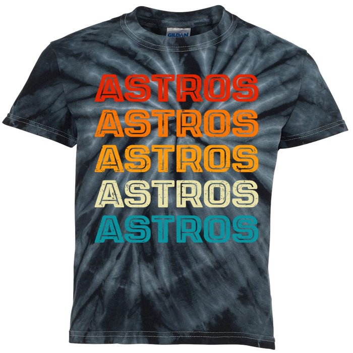 Astros Houston Retro Colorful Kids Tie-Dye T-Shirt