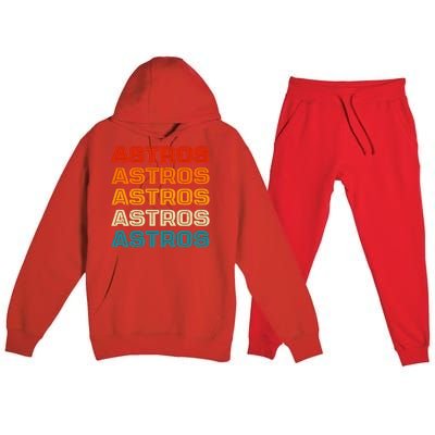 Astros Houston Retro Colorful Premium Hooded Sweatsuit Set