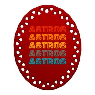 Astros Houston Retro Colorful Ceramic Oval Ornament