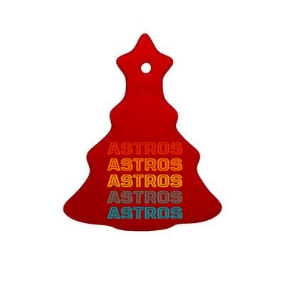 Astros Houston Retro Colorful Ceramic Tree Ornament