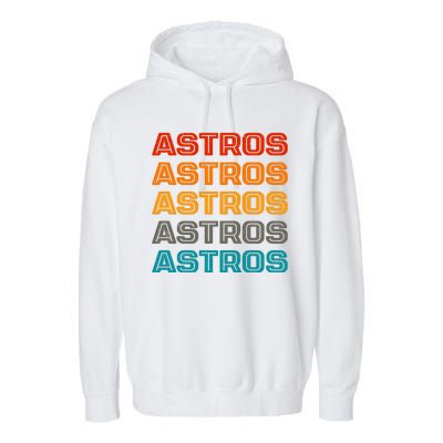 Astros Houston Retro Colorful Garment-Dyed Fleece Hoodie