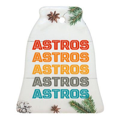 Astros Houston Retro Colorful Ceramic Bell Ornament