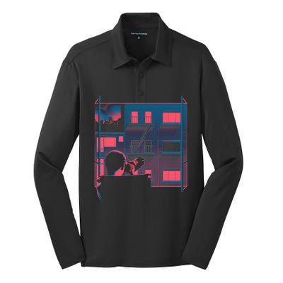 Alfred Hitchcock Rear Window Silk Touch Performance Long Sleeve Polo