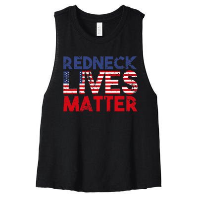 American Holiday Redneck Matter 4th Of July United States Women's Racerback Cropped Tank