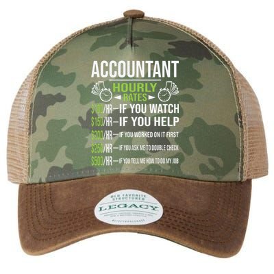 Accountant Hourly Rates Funny Accounting CPA Humor Legacy Tie Dye Trucker Hat