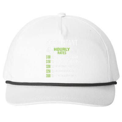 Accountant Hourly Rates Funny Accounting CPA Humor Snapback Five-Panel Rope Hat