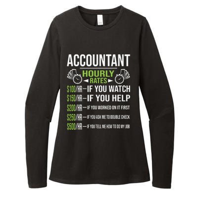 Accountant Hourly Rates Funny Accounting CPA Humor Womens CVC Long Sleeve Shirt