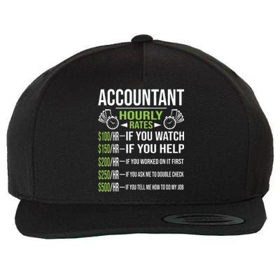 Accountant Hourly Rates Funny Accounting CPA Humor Wool Snapback Cap