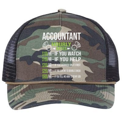 Accountant Hourly Rates Funny Accounting CPA Humor Retro Rope Trucker Hat Cap