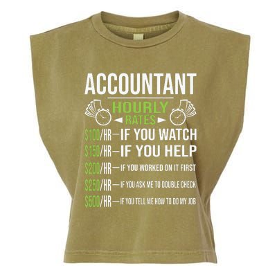 Accountant Hourly Rates Funny Accounting CPA Humor Garment-Dyed Women's Muscle Tee