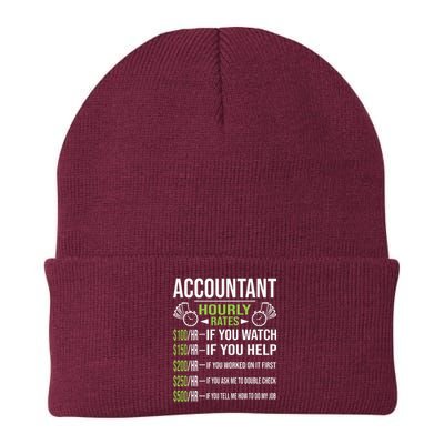 Accountant Hourly Rates Funny Accounting CPA Humor Knit Cap Winter Beanie