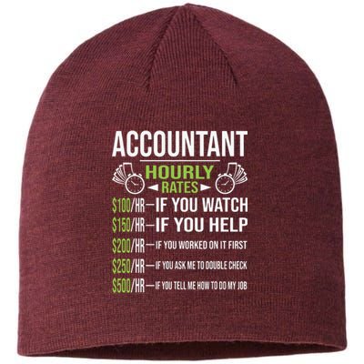 Accountant Hourly Rates Funny Accounting CPA Humor Sustainable Beanie