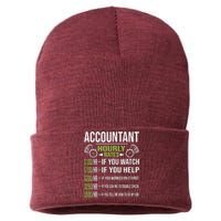 Accountant Hourly Rates Funny Accounting CPA Humor Sustainable Knit Beanie