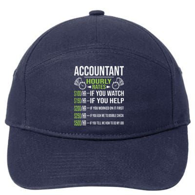 Accountant Hourly Rates Funny Accounting CPA Humor 7-Panel Snapback Hat