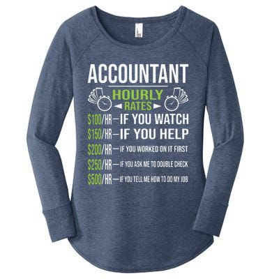 Accountant Hourly Rates Funny Accounting CPA Humor Women's Perfect Tri Tunic Long Sleeve Shirt