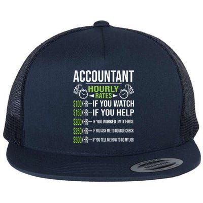 Accountant Hourly Rates Funny Accounting CPA Humor Flat Bill Trucker Hat