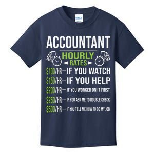 Accountant Hourly Rates Funny Accounting CPA Humor Kids T-Shirt