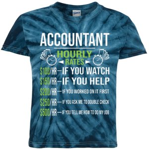 Accountant Hourly Rates Funny Accounting CPA Humor Kids Tie-Dye T-Shirt