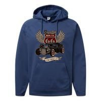 American Hot Rod On Dark Performance Fleece Hoodie