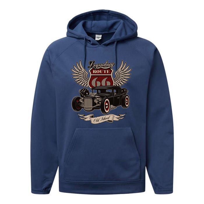 American Hot Rod On Dark Performance Fleece Hoodie