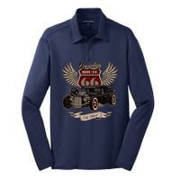 American Hot Rod On Dark Silk Touch Performance Long Sleeve Polo