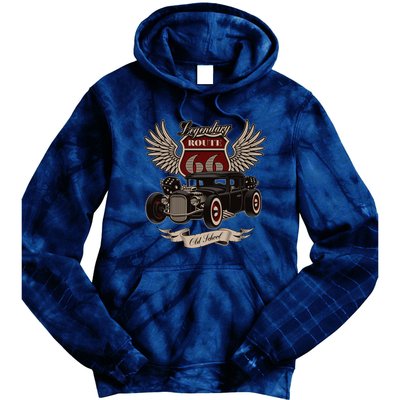 American Hot Rod On Dark Tie Dye Hoodie