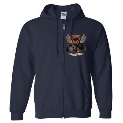 American Hot Rod On Dark Full Zip Hoodie