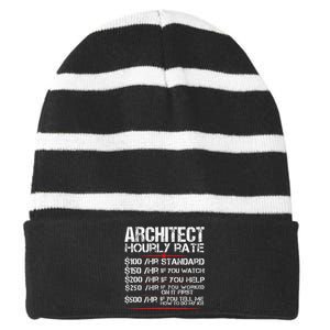 Architect Hourly Rate Architecture Funny Striped Beanie with Solid Band