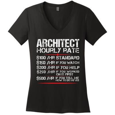 Architect Hourly Rate Architecture Funny Women's V-Neck T-Shirt