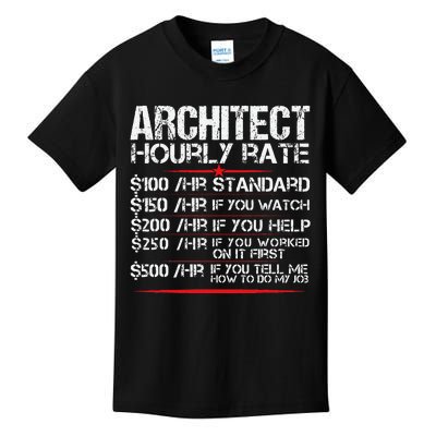 Architect Hourly Rate Architecture Funny Kids T-Shirt