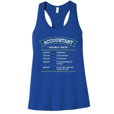 Accountant Hourly Rate Cpa Labour Day Accounting Workers Day Cute Gift Women's Racerback Tank