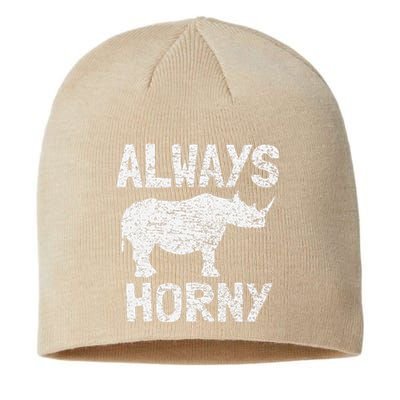 Always Horny Rhino Funny Happy Valentine's Day Sustainable Beanie