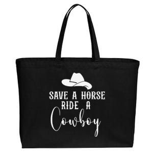 Awesome Horse Rider Save A Horse Ride A Cowboy Cotton Canvas Jumbo Tote