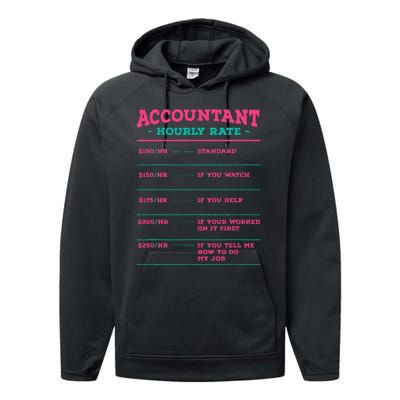 Accountant Hourly Rate CPA Coworker Accounting Colleague Performance Fleece Hoodie