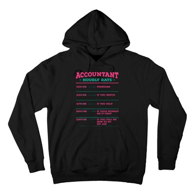 Accountant Hourly Rate CPA Coworker Accounting Colleague Hoodie