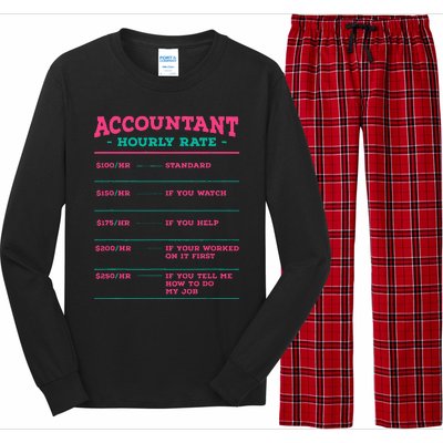 Accountant Hourly Rate CPA Coworker Accounting Colleague Long Sleeve Pajama Set