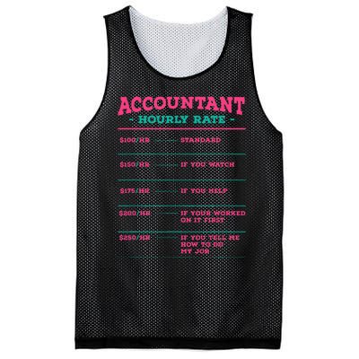 Accountant Hourly Rate CPA Coworker Accounting Colleague Mesh Reversible Basketball Jersey Tank