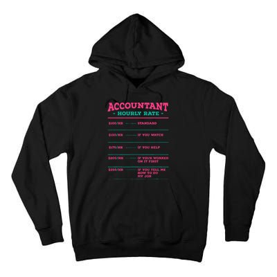 Accountant Hourly Rate CPA Coworker Accounting Colleague Tall Hoodie