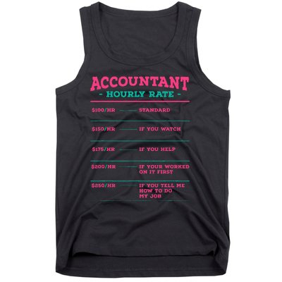 Accountant Hourly Rate CPA Coworker Accounting Colleague Tank Top