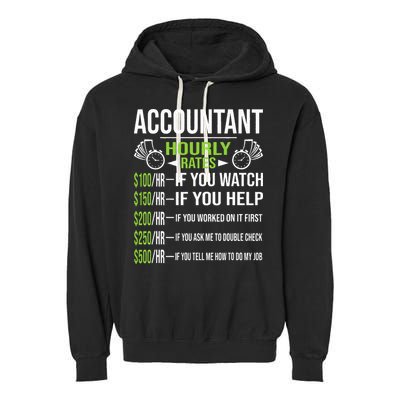 Accountant Hourly Rates Funny Accounting CPA Humor Garment-Dyed Fleece Hoodie
