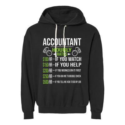 Accountant Hourly Rates Funny Accounting CPA Humor Garment-Dyed Fleece Hoodie