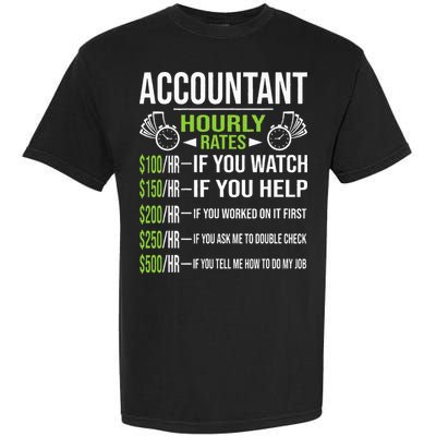 Accountant Hourly Rates Funny Accounting CPA Humor Garment-Dyed Heavyweight T-Shirt