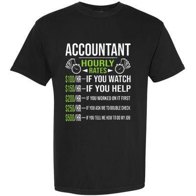 Accountant Hourly Rates Funny Accounting CPA Humor Garment-Dyed Heavyweight T-Shirt