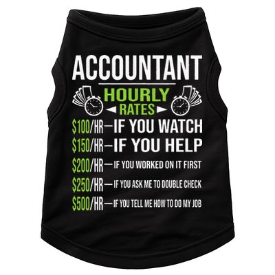 Accountant Hourly Rates Funny Accounting CPA Humor Doggie Tank