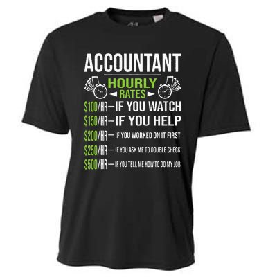 Accountant Hourly Rates Funny Accounting CPA Humor Cooling Performance Crew T-Shirt