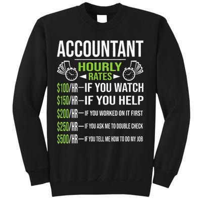 Accountant Hourly Rates Funny Accounting CPA Humor Sweatshirt