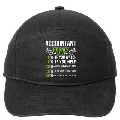 Accountant Hourly Rates Funny Accounting CPA Humor 7-Panel Snapback Hat