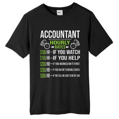 Accountant Hourly Rates Funny Accounting CPA Humor Tall Fusion ChromaSoft Performance T-Shirt