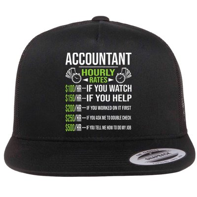 Accountant Hourly Rates Funny Accounting CPA Humor Flatbill Hat